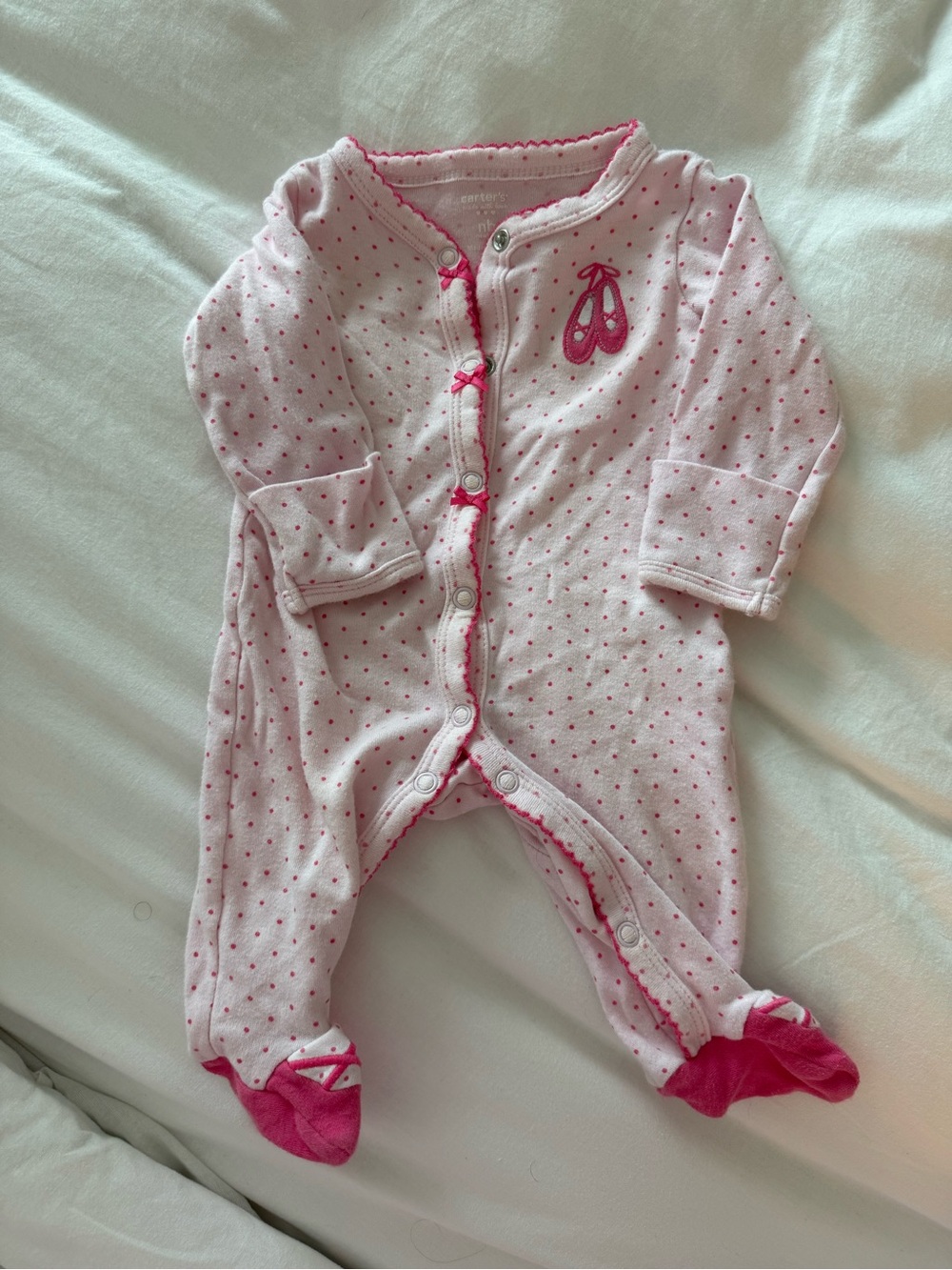 Vintage Carter's Pink Polka Dot onsie (ballerina)